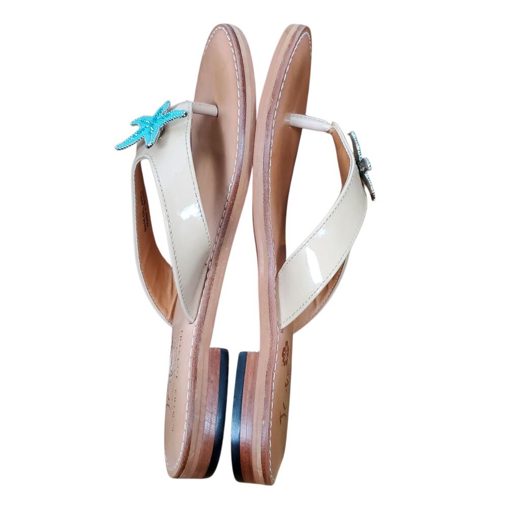 Juno Shoe Girl Maya Jeweled Starfish Thong Sandals EU 38 US 8 Leather Tan Shoe - Picture 5 of 11